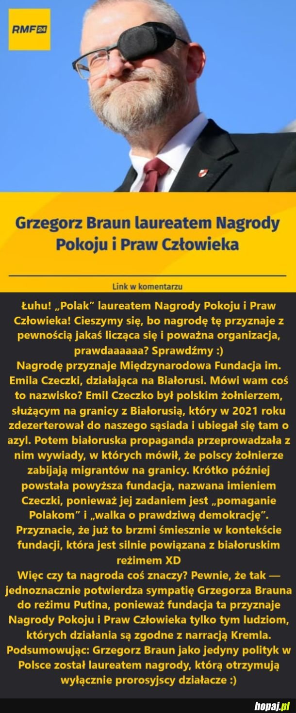 Braun oficjalnie osobą prorosyjską. A Brauniści dalej swoje: &quot;Udowodnij, że Braun jest prorosyjski!&quot; XDD 