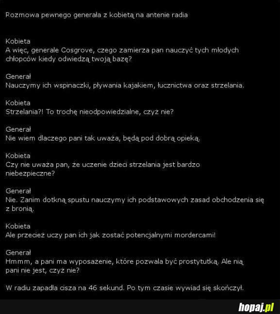 Rozmowa pewnego generała z kobietą na antenie radia