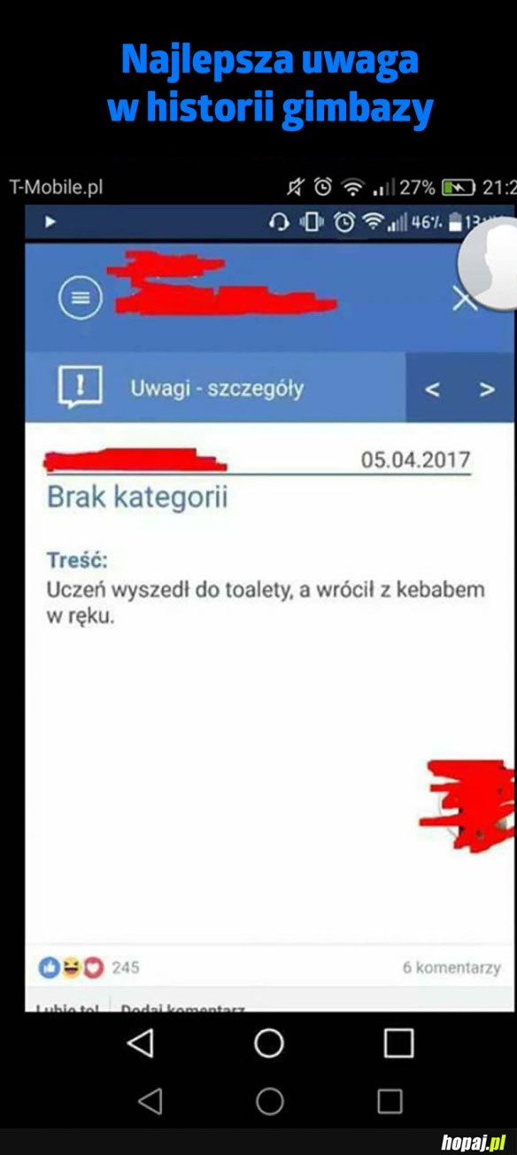 NAJLEPSZA UWAGA W HISTORII GIMBAZY