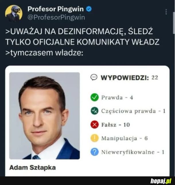 Standardowo, władza kłamie