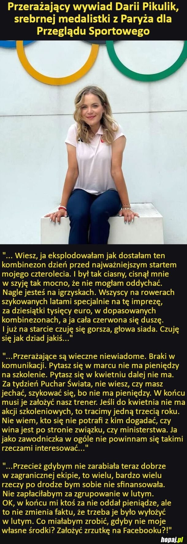 Przerażający wywiad Darii Pikulik, srebrnej medalistki z Paryża dla Przeglądu Sportowego