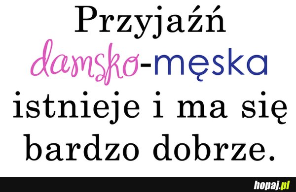 Przyjaźń damsko męska istnieje