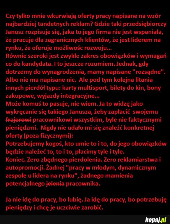 TAKIE TAM O SZUKANIU PRACY