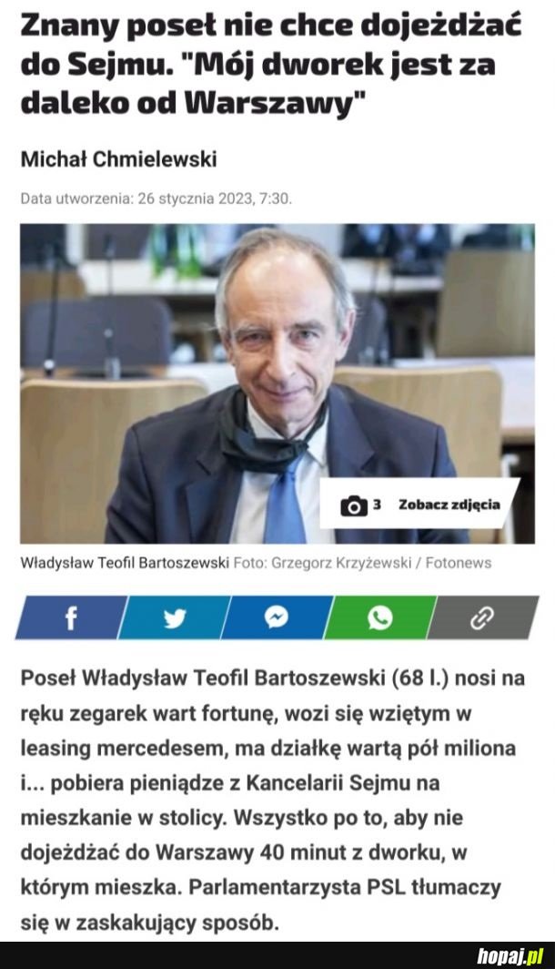 Nie chce mu się jeździć 40 minut...