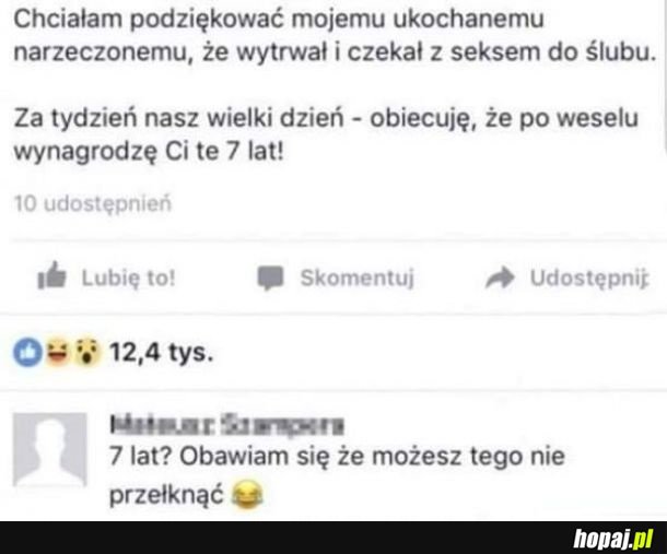 Podziękowania dla narzeczonego