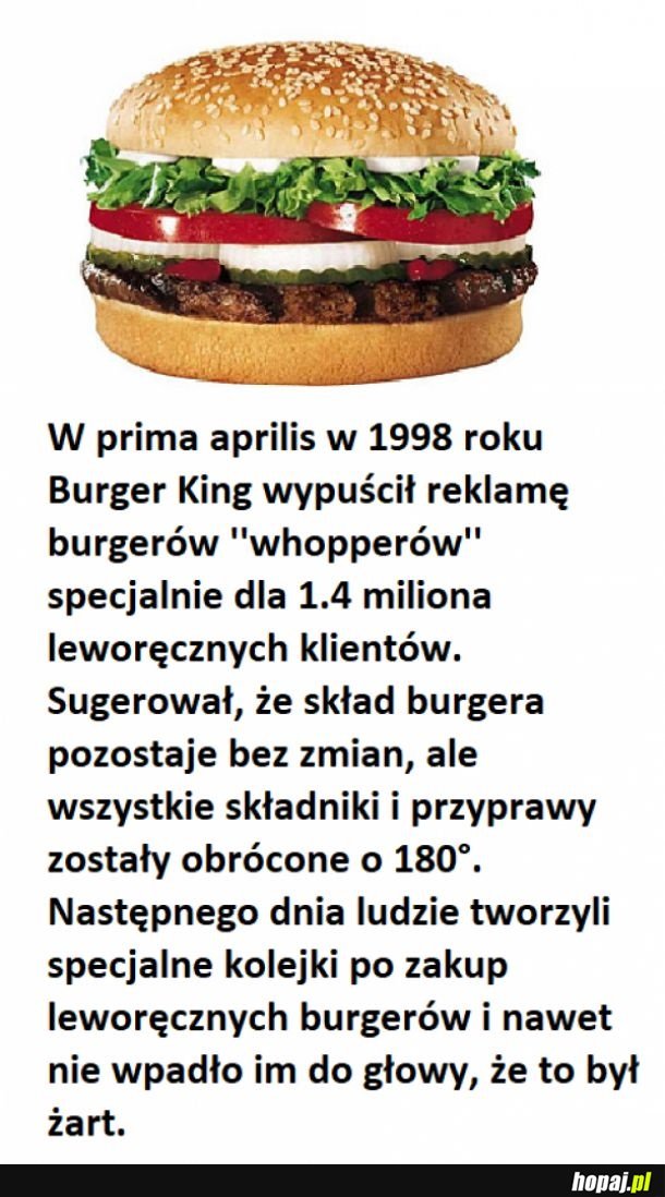 Burgery dla leworęcznych ludzi
