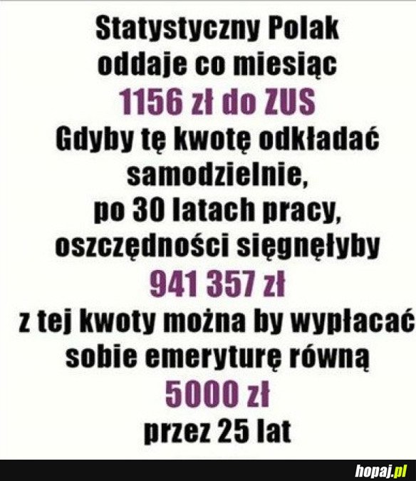 OWOC ŻYWOTA TWEGO ZJE ZUS