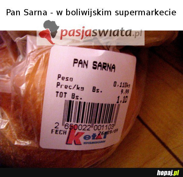 Pan Sarna - w boliwijskim supermarkecie