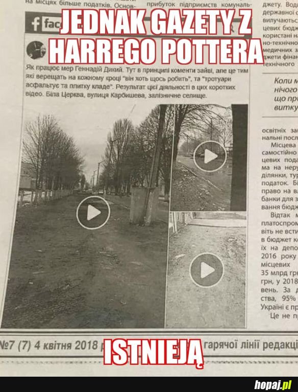 Gazety z Harrego Pottera