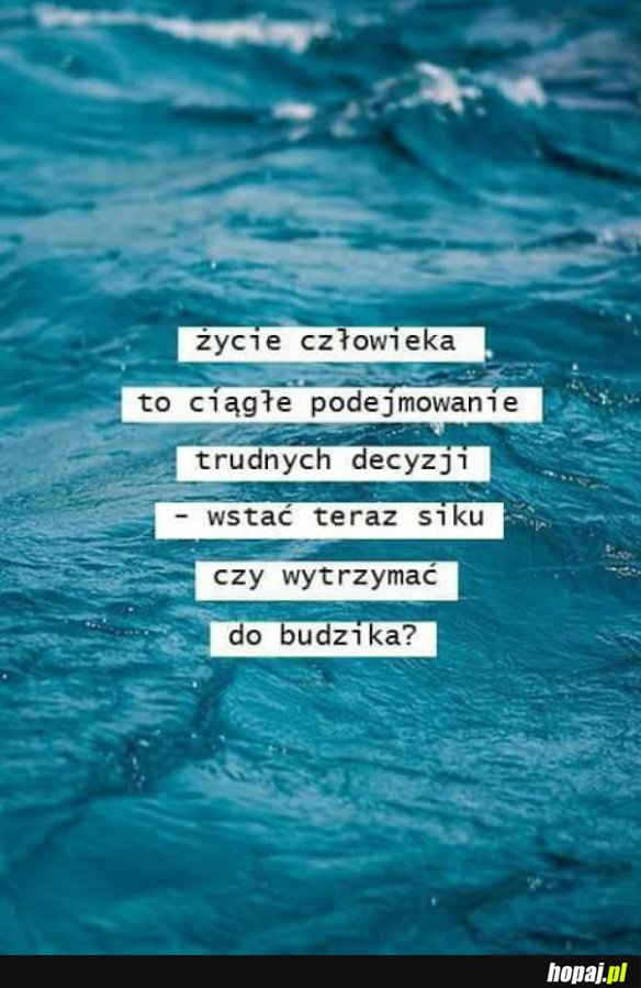 ŻYCIE JEST PEŁNE TRUDNYCH DECYZJI