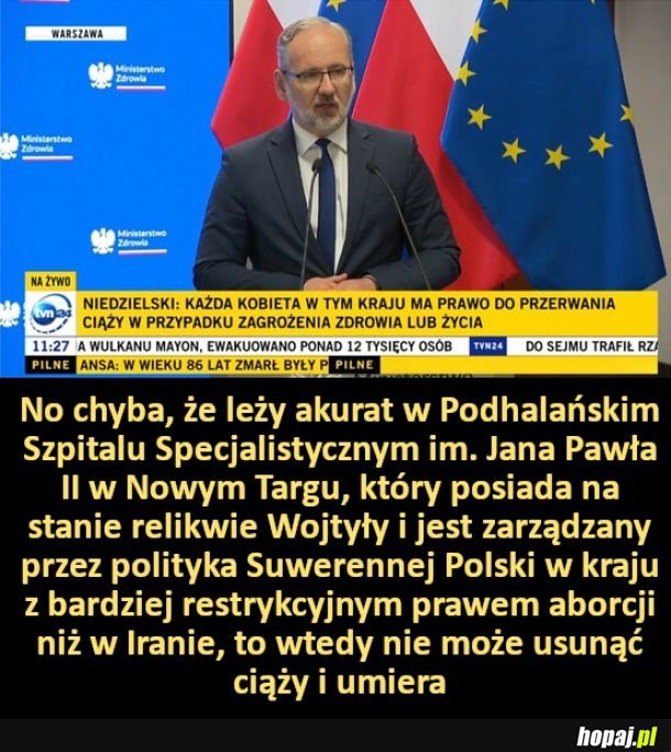 Niedzielski o prawie do przerwania ciąży