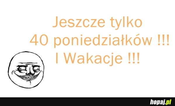 Jeszcze tylko 40 poniedziałków i wakacje!