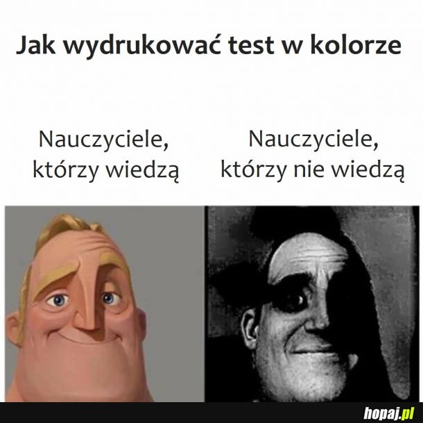 Test w kolorze to szok dla ucznia