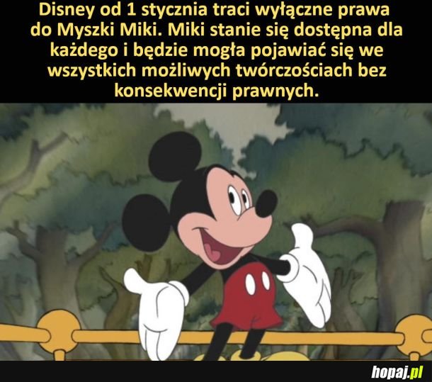 Disney od 1 stycznia traci wyłączne prawa do Myszki Miki