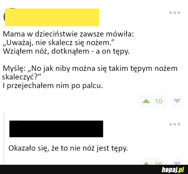 Tępy nóż