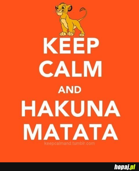 Keep Calm and HAKUNA MATATA!