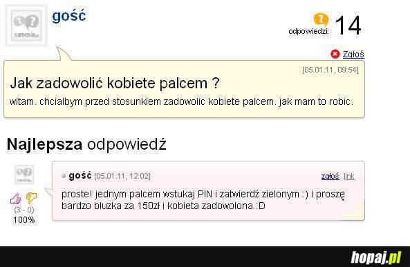 Jak zadowolić kobietę jednym palcem?