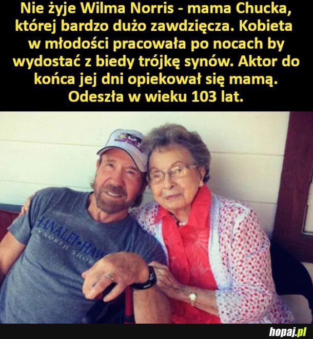 Nie żyje mama Chucka Norrisa