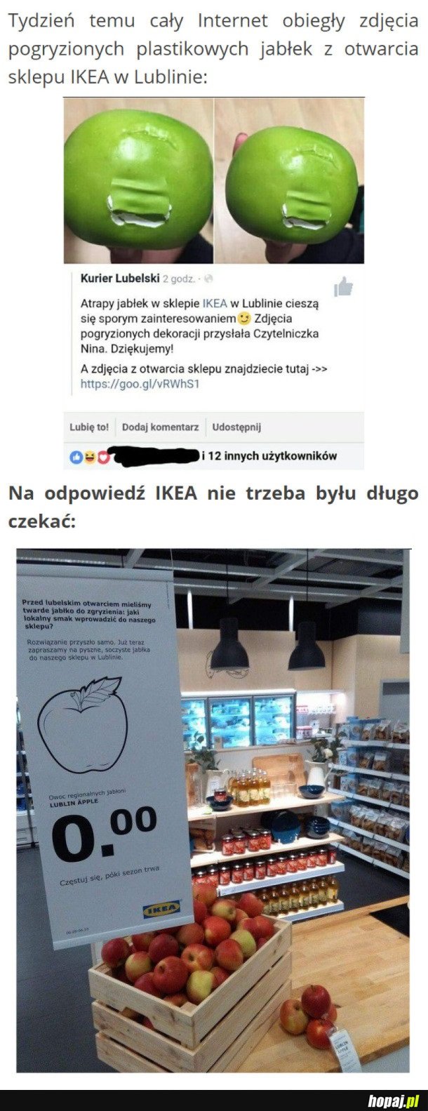 KLIENCI POGRYŹLI SZTUCZNE JABŁKA, IKEA ODPOWIADA