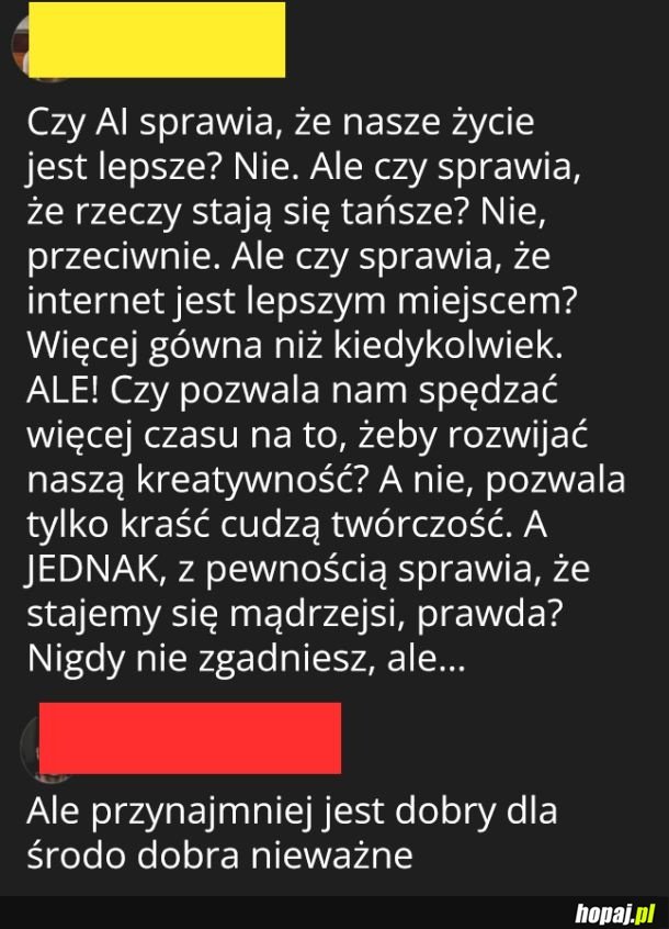Czy AI sprawia że nasze życie jest lepsze