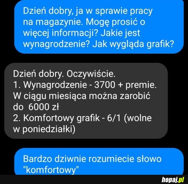 Różne postrzeganie słowa &quot;komfort&quot;