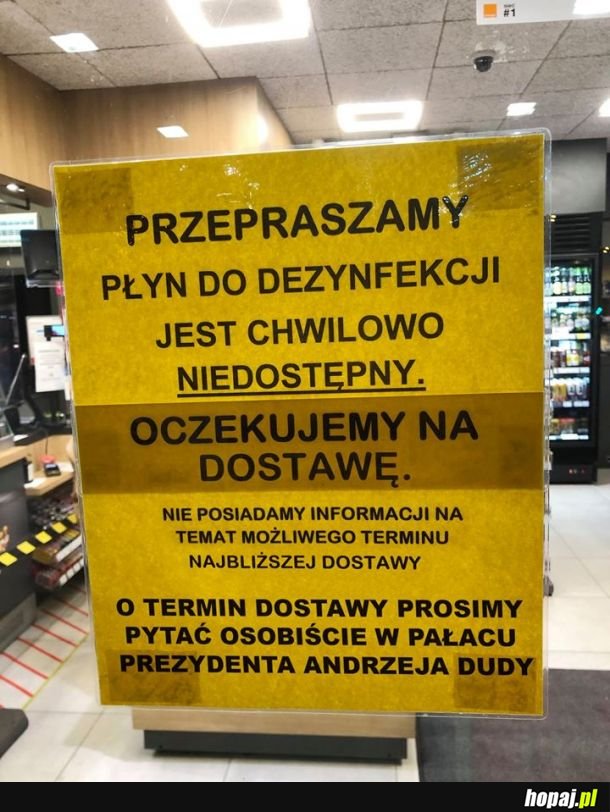 Płyn do dezynfekcji chwilowo niedostępny