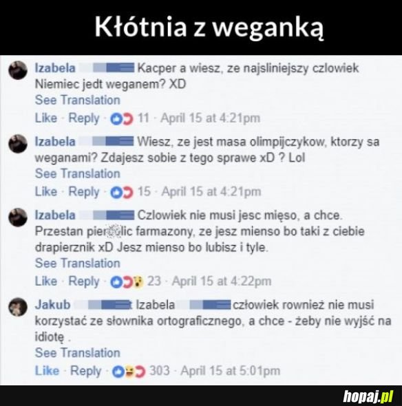 Kłótnia z weganką