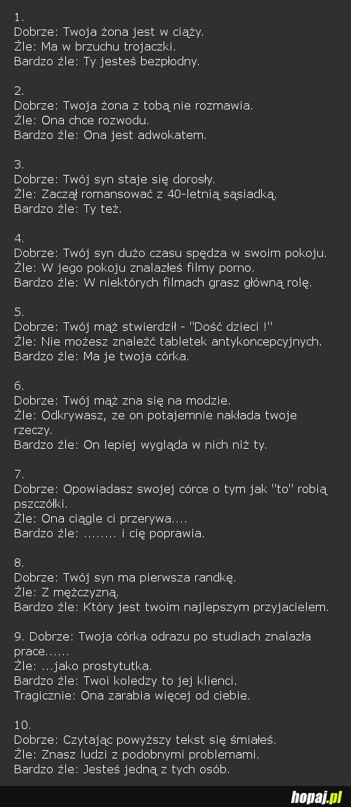 Dobrze, źle, bardzo źle