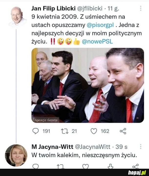 Kolejny wPiS radnej PiS Małgorzaty Jacyny-Witt, zadrwiła z niepełnosprawności senatora Jana Filipa Libickiego.