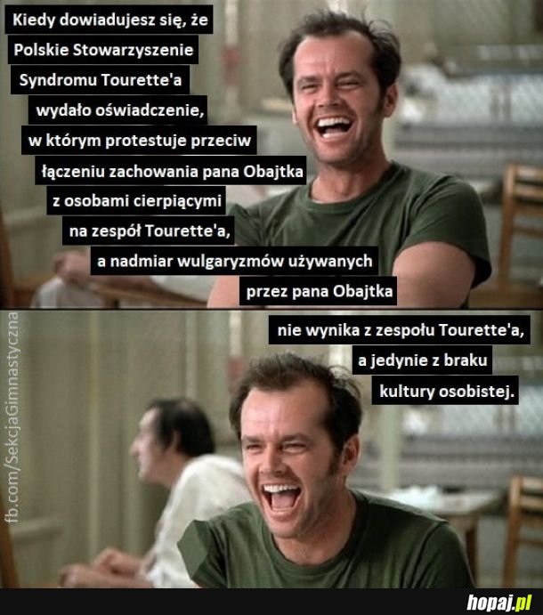 10-15% chorych z zespołem Tourette'a cierpi na koprolalię