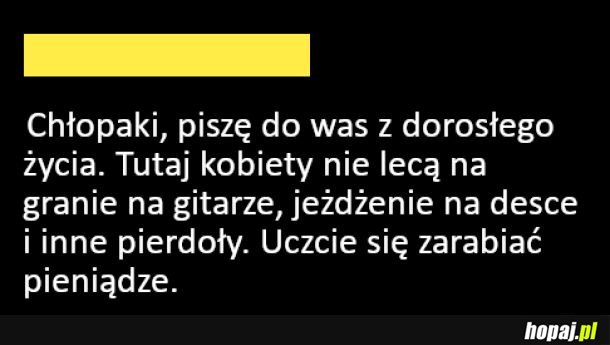 Wiadomość z dorosłego życia
