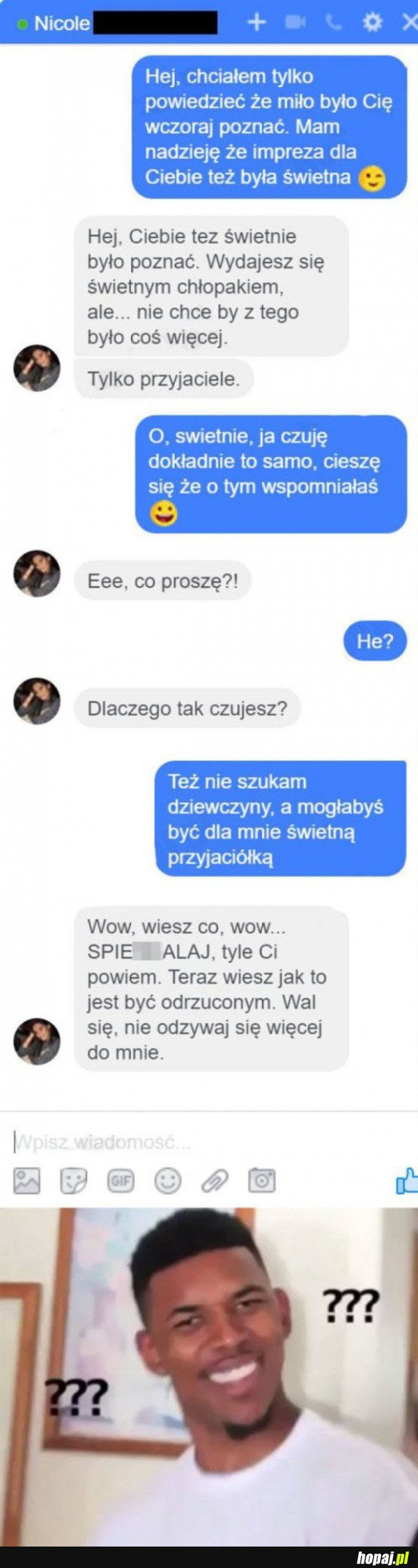 TERAZ JUŻ WIE, JAK SMAKUJE ODRZUCENIE