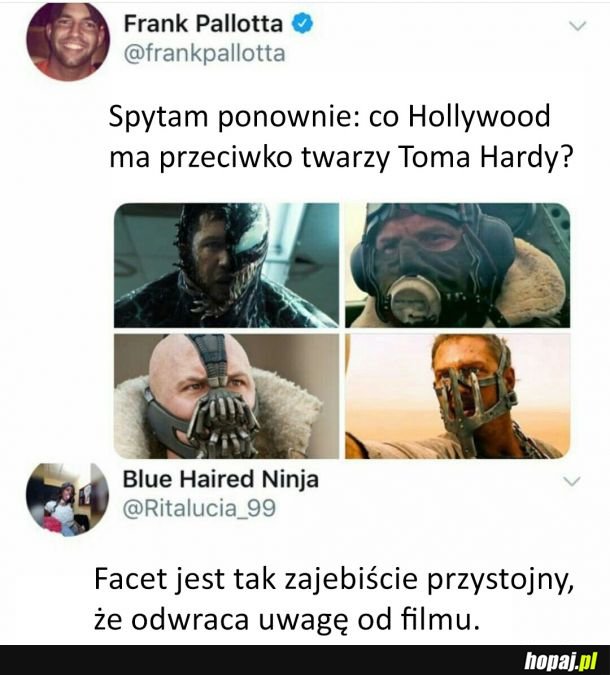 Tom Hardy zawsze w masce