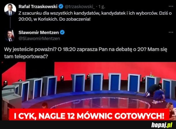 Trzaskowski zaprasza na debatę XD