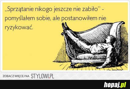 Sprzątanie nikogo nie zabiło. 