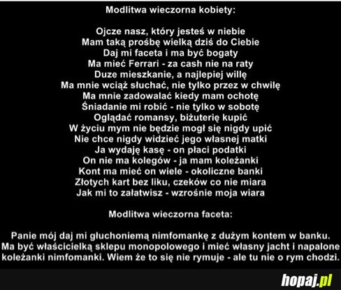 Wieczorne modlitwy