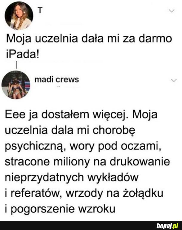 Prezenty od uczelni
