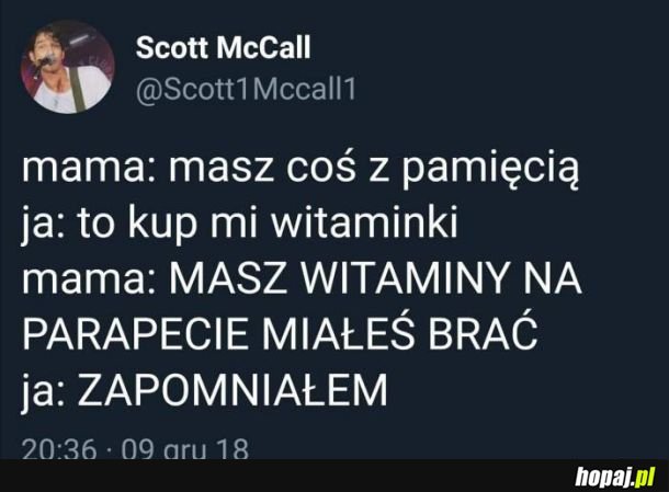 Znowu zapomniałem