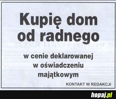 Kupię dom od radnego