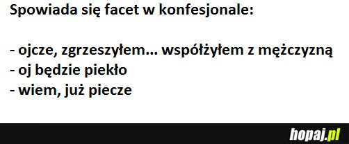 facet przy konfesjonale