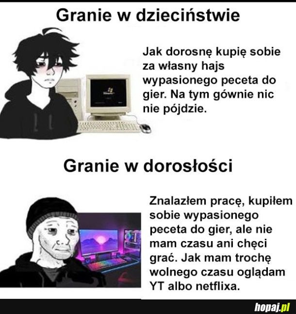 Granie w dzieciństwie i w dorosłości