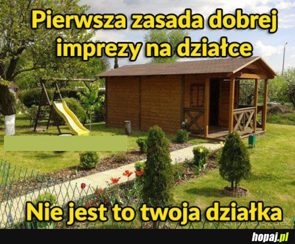 Impreza na działce