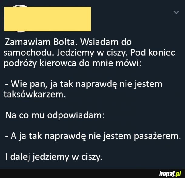 Rozmowa z kierowcą bolta