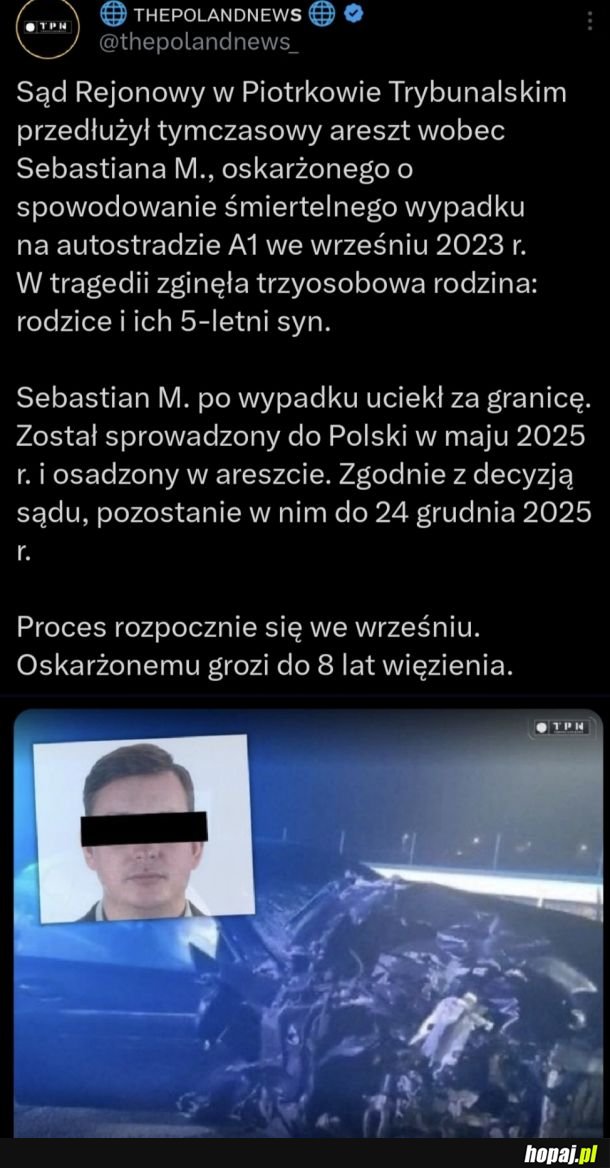 Areszt tymczasowy został przedłużony