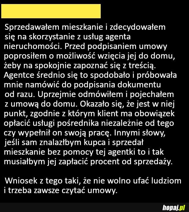 Warto czytać umowy