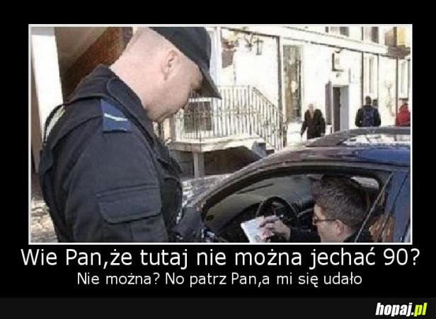 Tutaj nie można jechać 90