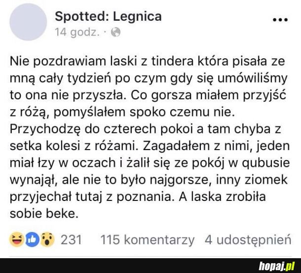 Nie pozdrawiam laski z tindera