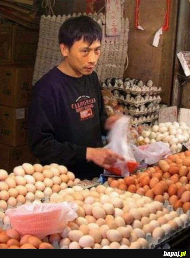 Daj chiński sprzedawca jaj