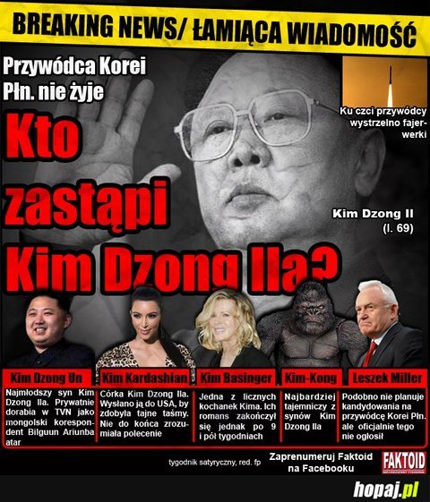 Kto zastąpi Kim Dzong Ila?