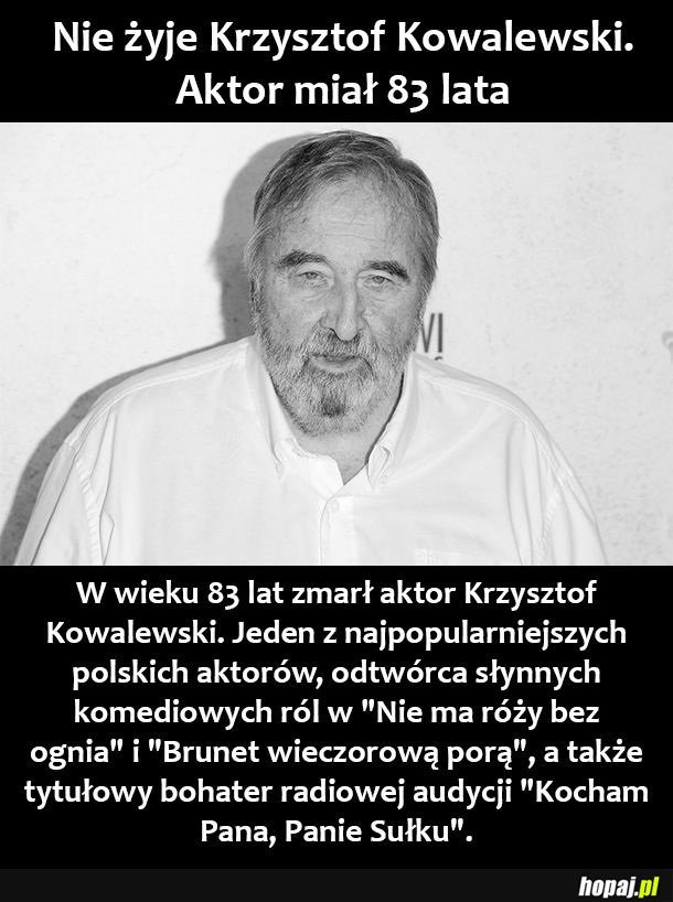 Bardzo smutna wiadomość